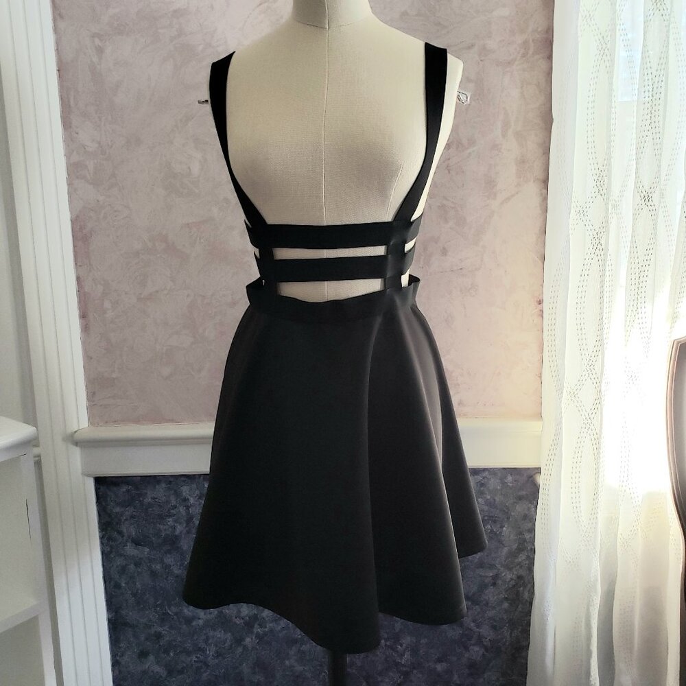 Black Strappy Suspenders Skirt Small